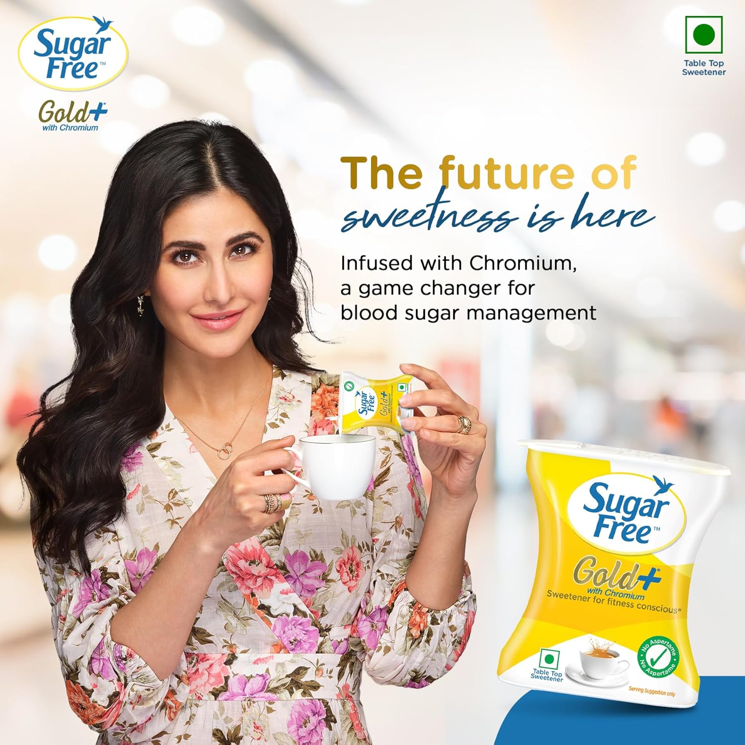Sugar Free Gold, 500 Pellets| India s No.1 Sweetner| Sweet like Sugar with Low Calories| Scientifically Proven & Tested 50g (Pack of 2)