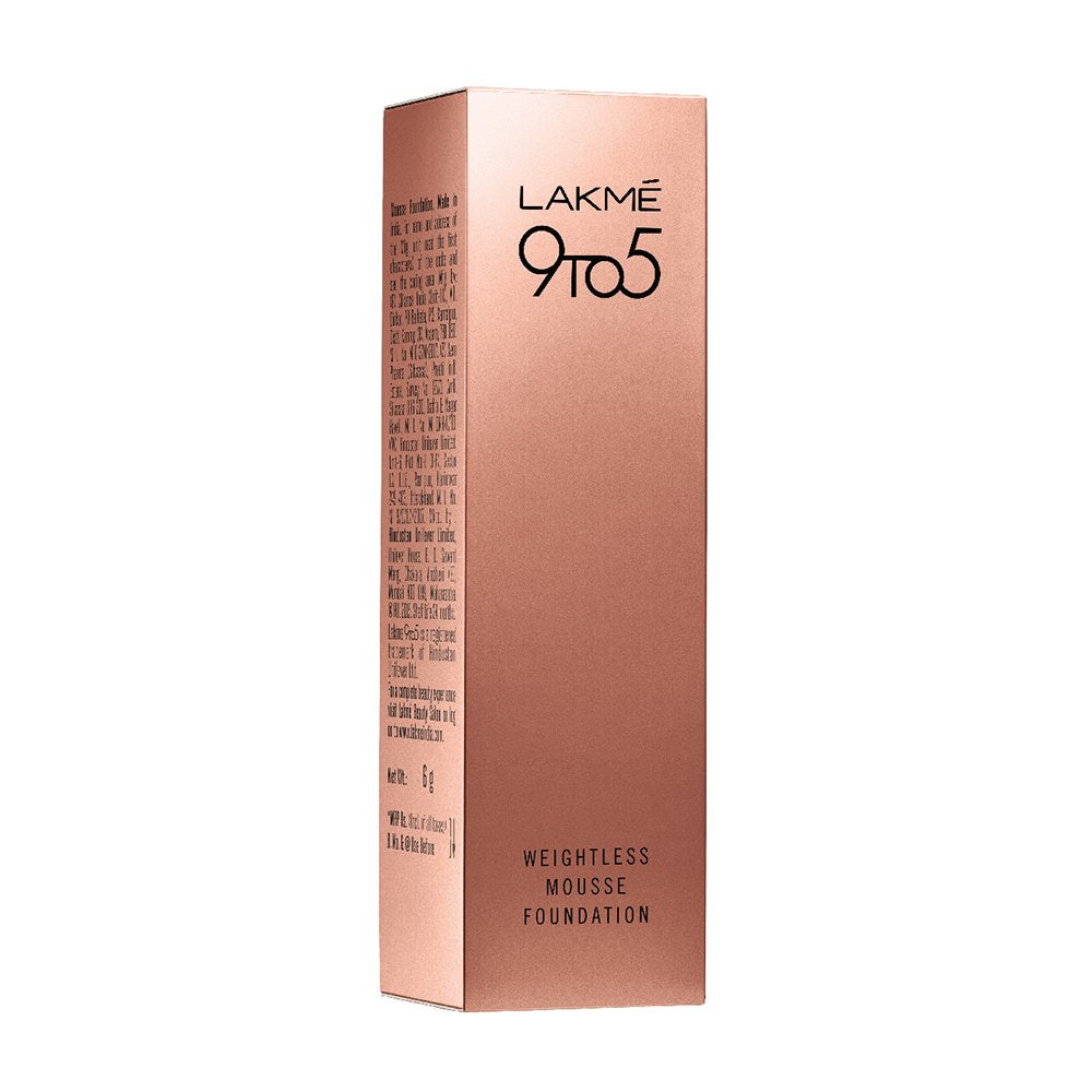 LAKMÉ 9 to 5 Weightless Mousse Foundation Mini|| Beige Vanilla|| Natural Matte Finish Cream Long Lasting Full Coverage Face Makeup|| 6 g