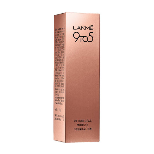 LAKMÉ 9 to 5 Weightless Mousse Foundation Mini|| Beige Vanilla|| Natural Matte Finish Cream Long Lasting Full Coverage Face Makeup|| 6 g