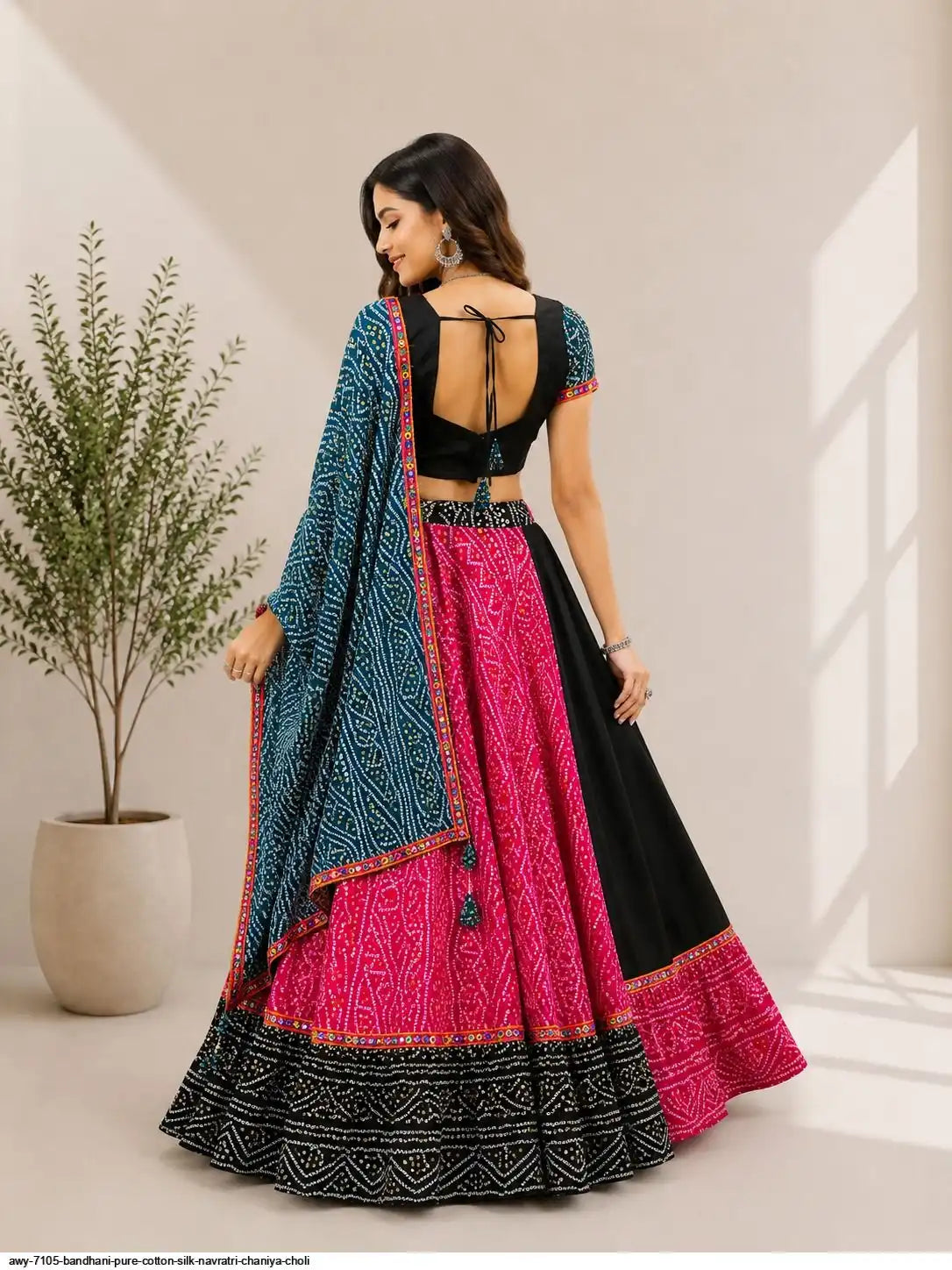 AWY 7105 BANDHANI PURE COTTON SILK NAVRATRI CHANIYA CHOLI
