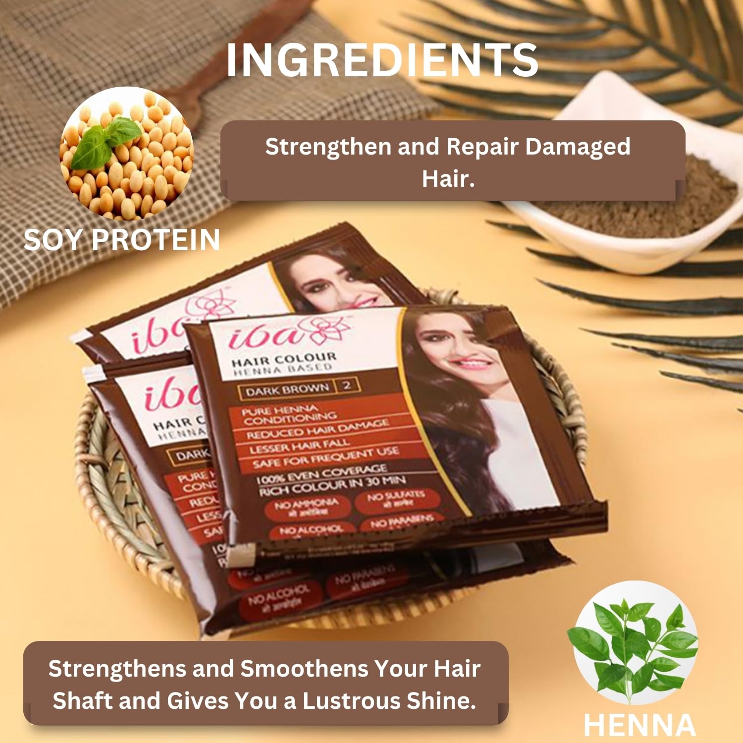 Iba Hair Colour for Women - Dark Brown, 70g (Pack of 2)