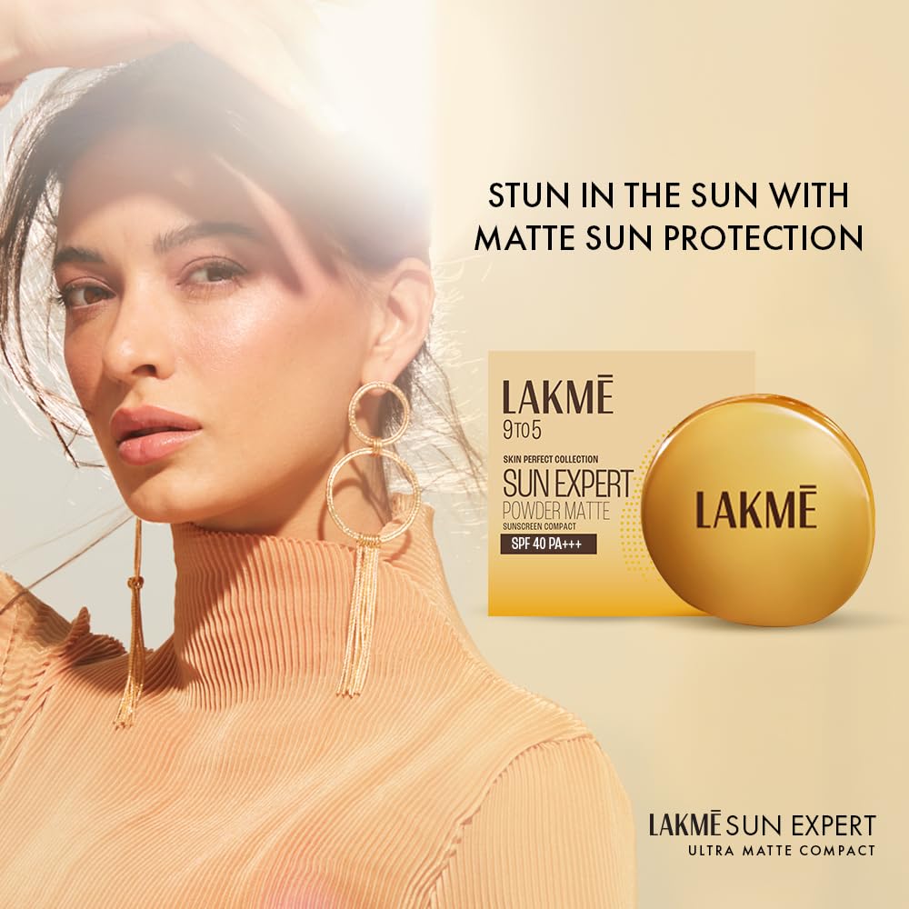 Lakme Sun Expert Ultra Matte Spf 40 Pa+++ Compact|| Non Greasy Non Sticky|| For Indian Skin|| Gives Even-Tone Complexion|| 7 g