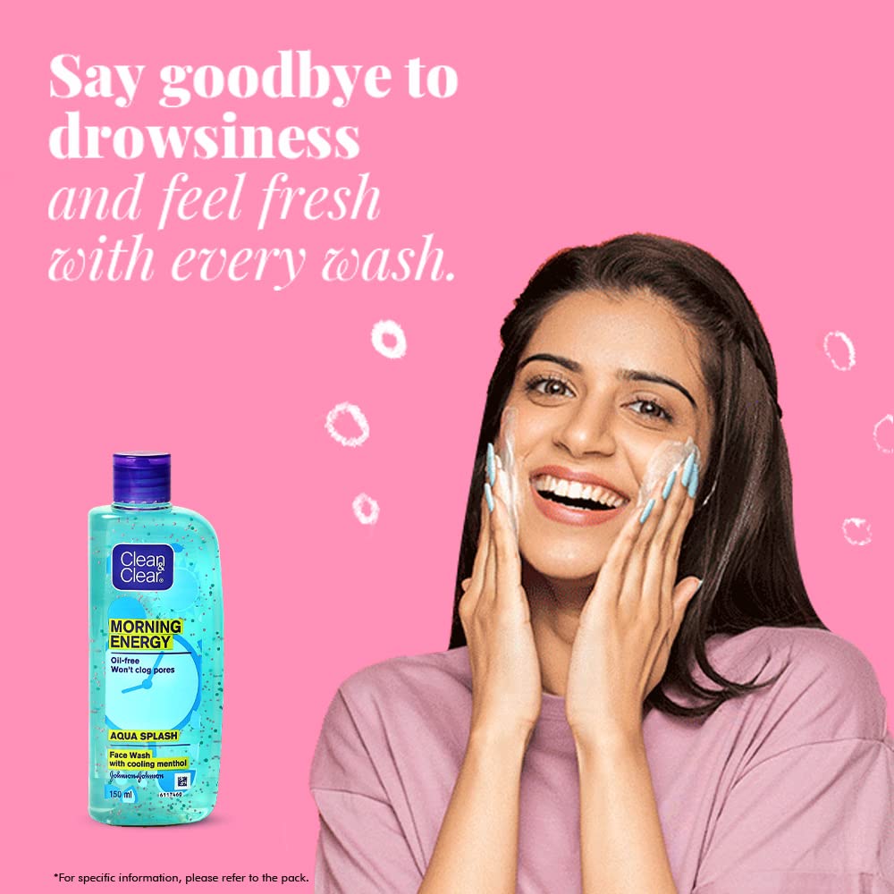 Clean & Clear Morning Energy Aqua Splash, Blue, 150 ml For clean and clear skin