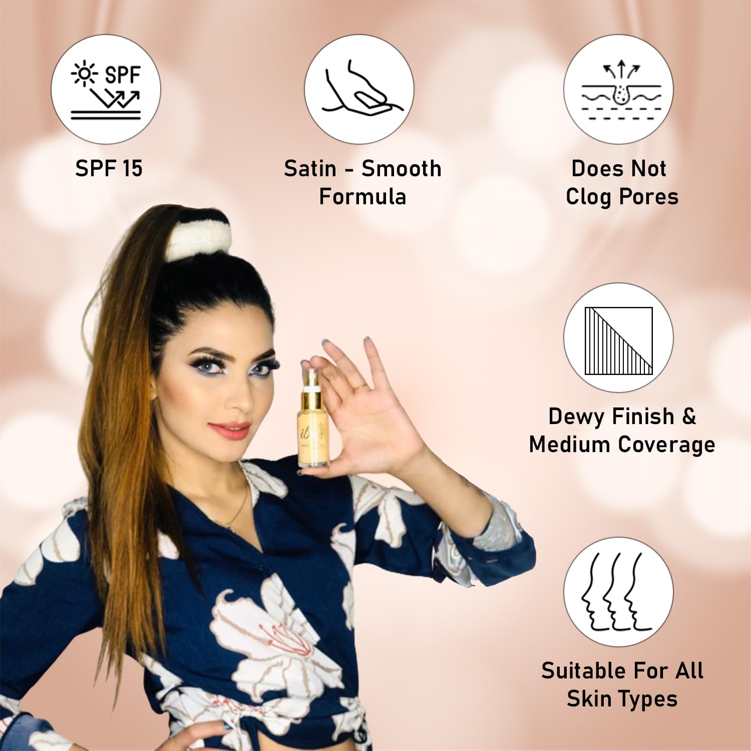 Iba Primer + Foundation + Compact Base Combo - Natural Beige | Long Lasting, Full Coverage Base Makeup