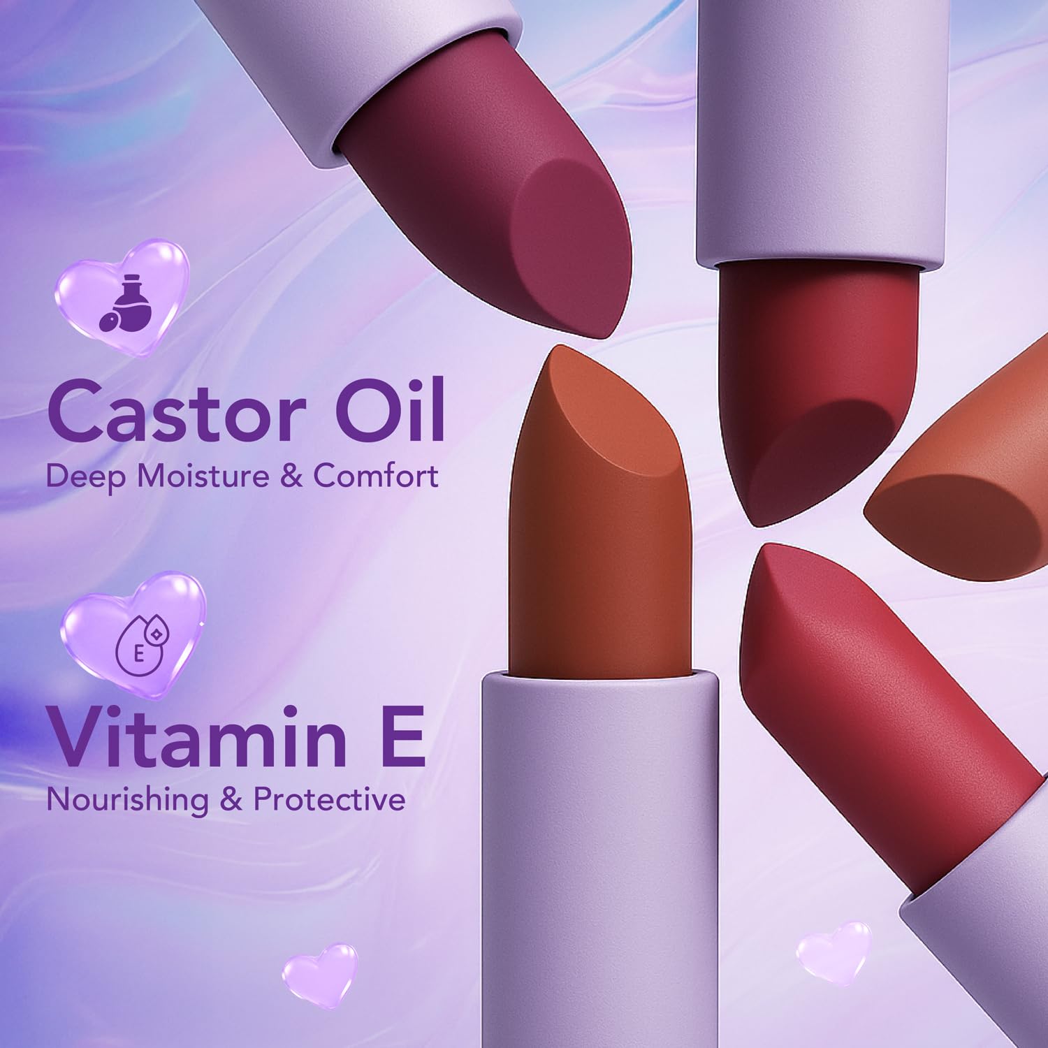 Blue Heaven Love Capsule Powder Matte Lipstick Infused With Vitamin E & Castor Oil for Intense Hydration| High Color Payoff| Matte Finish| Long Lasting Lipstick for women |Midnight Berry, 4gm