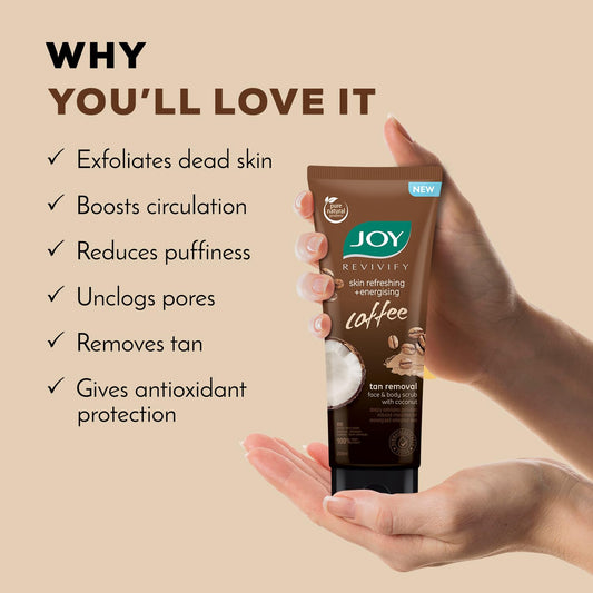 Joy Exfoliating Coffee Face & Body Scrub for Men & Women (200gm)