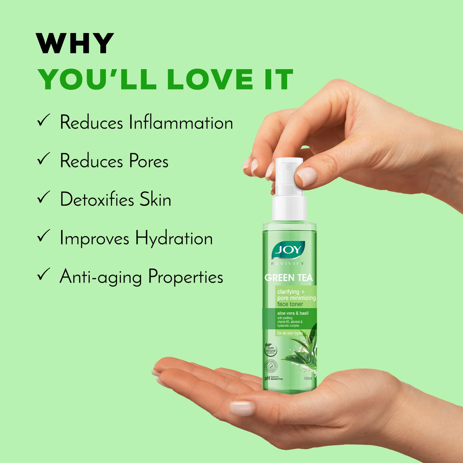 Joy Clarifying & Pore Minimizing Green Tea Face Toner (150ml)