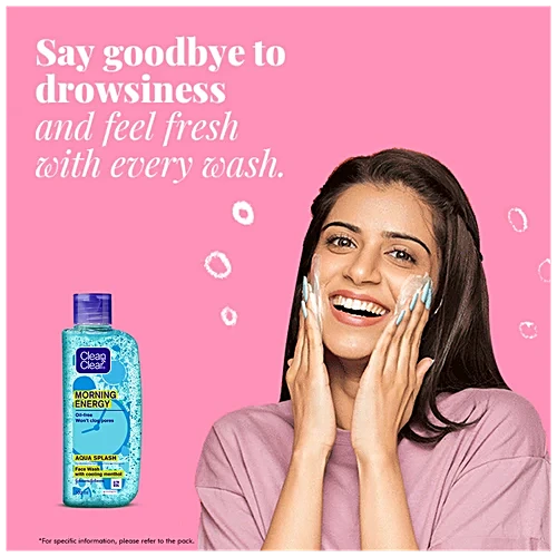Clean & Clear Morning Energy Aqua Splash, Blue, 100 ml For clean and clear skin, glowing skin