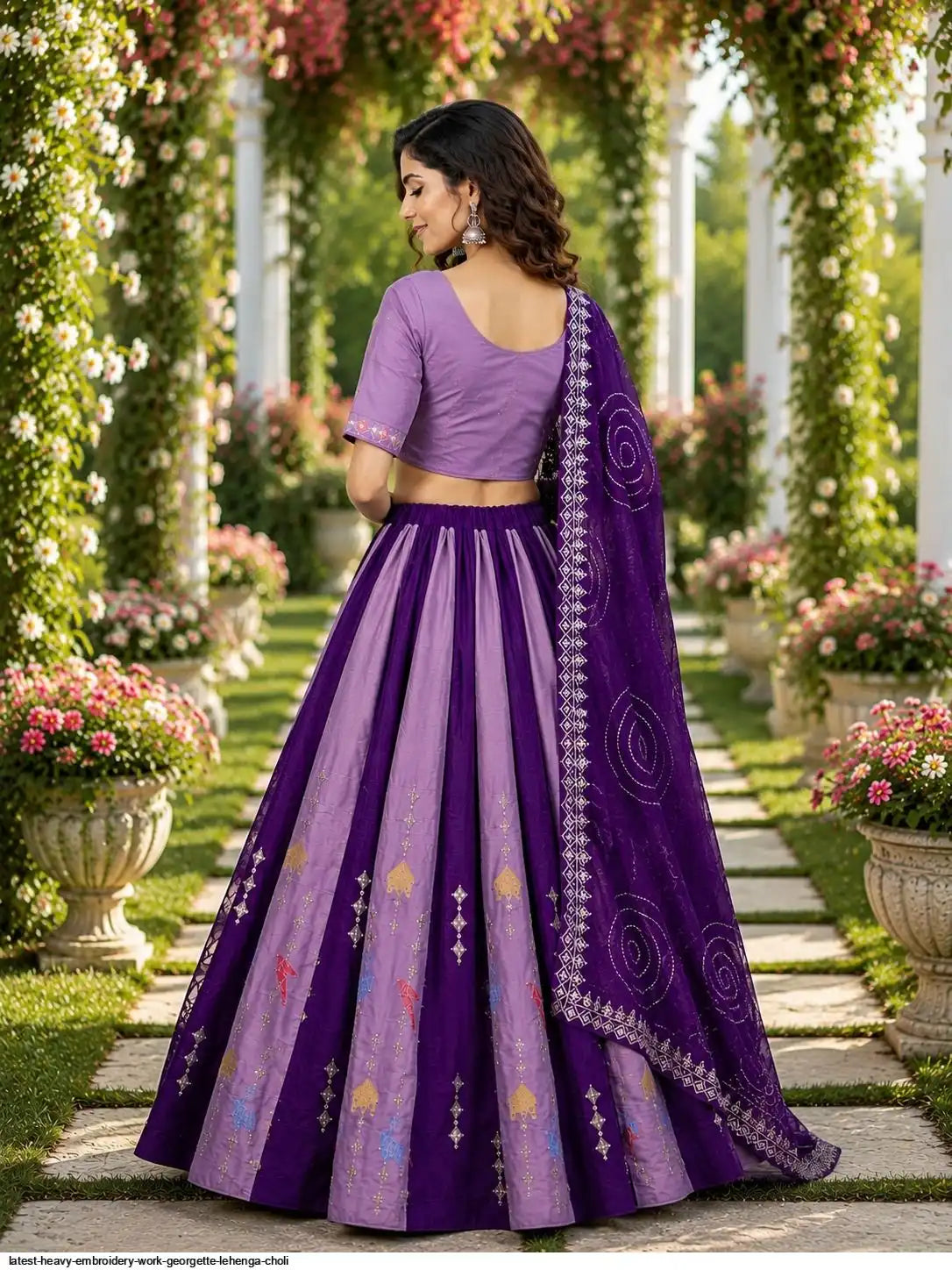 LATEST HEAVY EMBROIDERY WORK GEORGETTE LEHENGA CHOLI