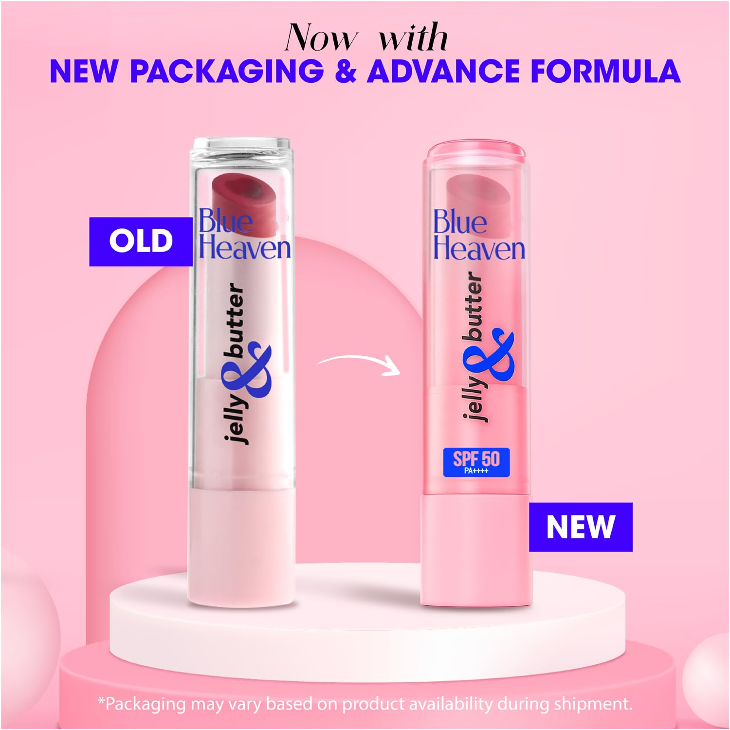 Blue Heaven Jelly & Butter SPF 50 Lip Balm  Dusty Rose, 3g