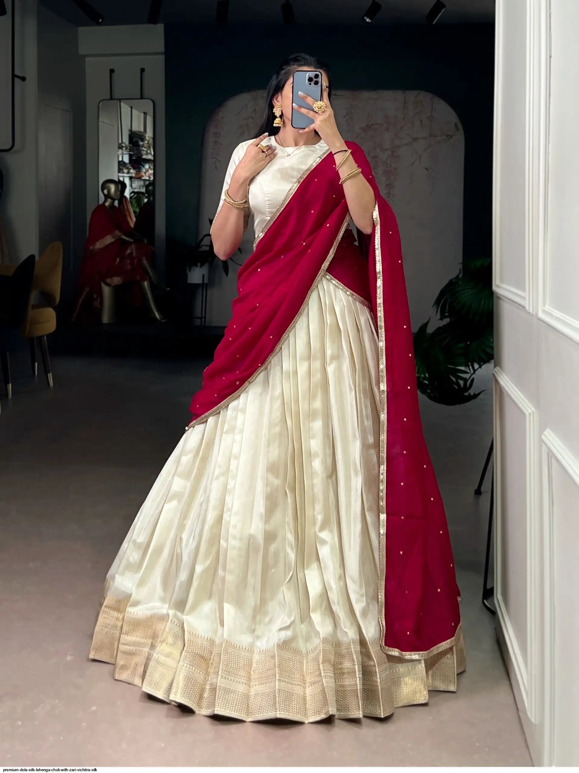 PREMIUM DOLA SILK LEHENGA CHOLI WITH ZARI VICHITRA SILK