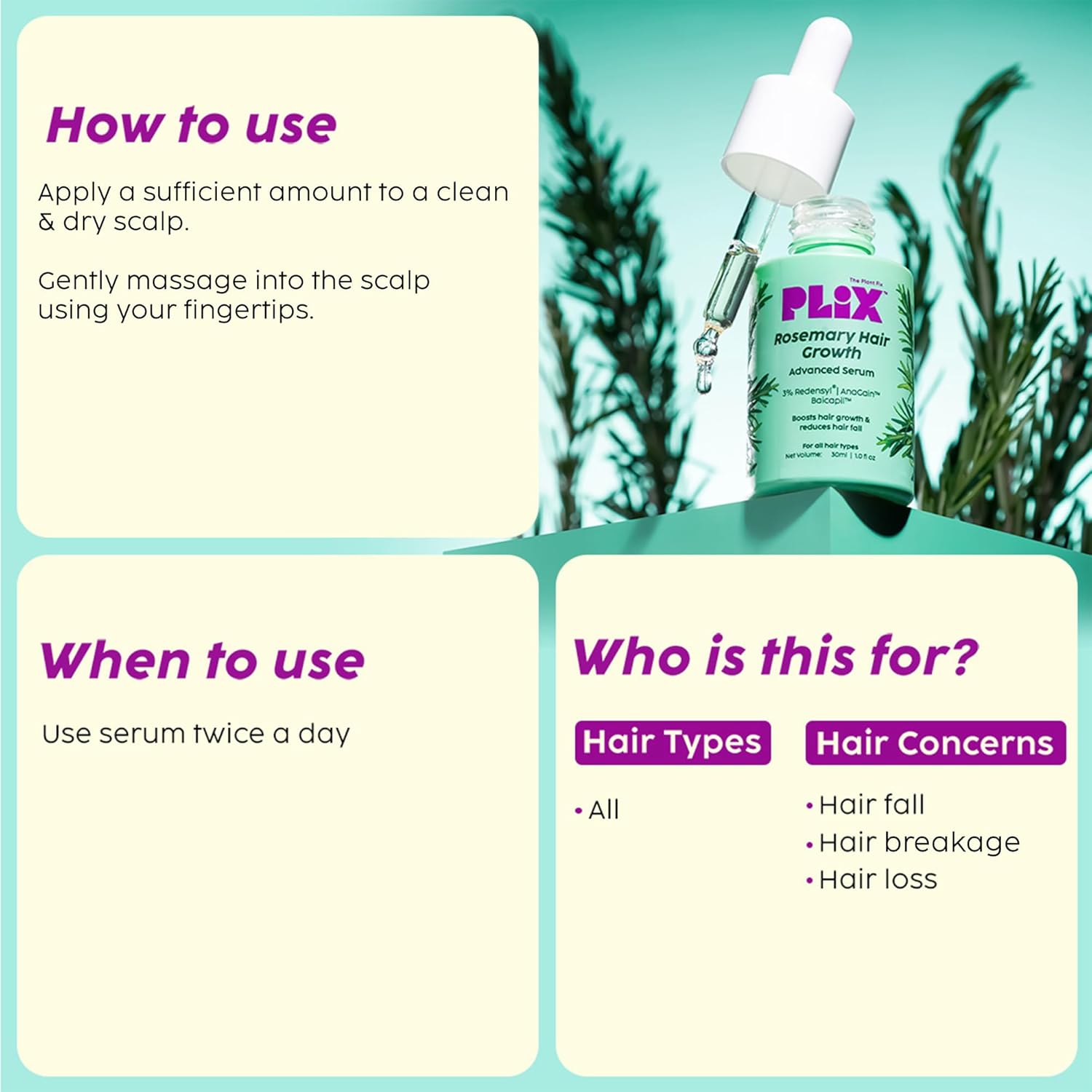 Plix Rosemary Hair Growth Advanced Serum (30 ml)