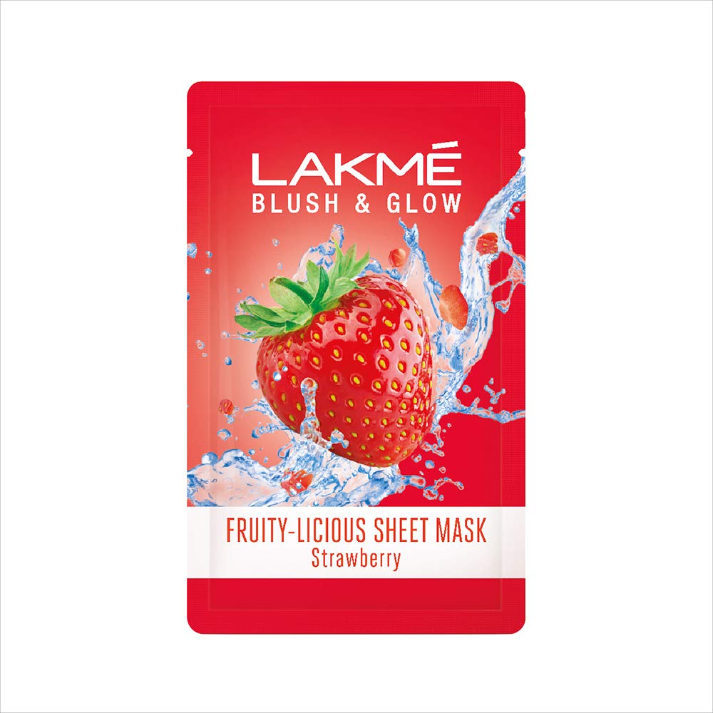 LAKME Blush & Glow Kiwi Sheet Mask, 20 ml, Blush & Glow Strawberry Sheet Mask, 20 ml & Blush & Glow Lemon Sheet Mask, 20 ml, Pack of 3