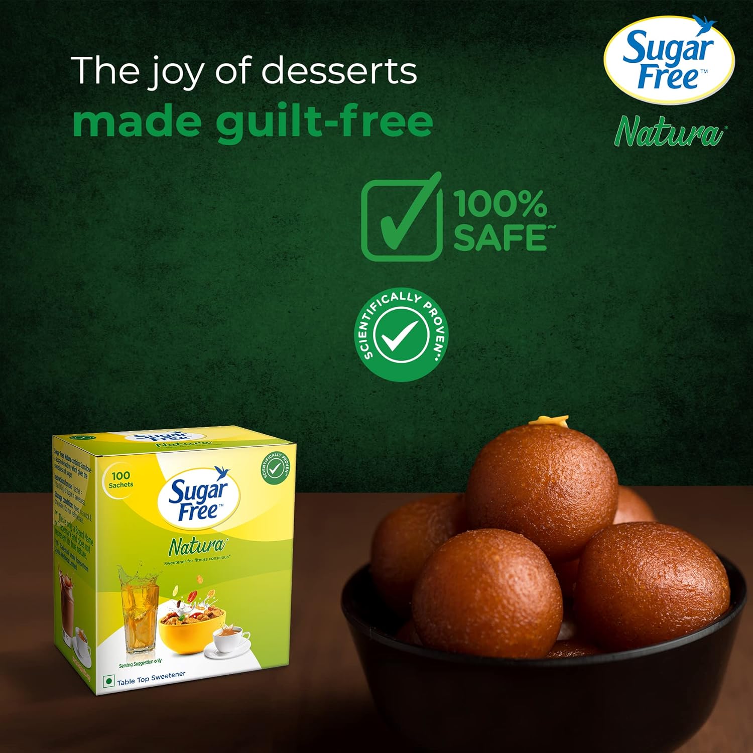 Sugar Free Natura, 100 Sachet (Pack of 2)