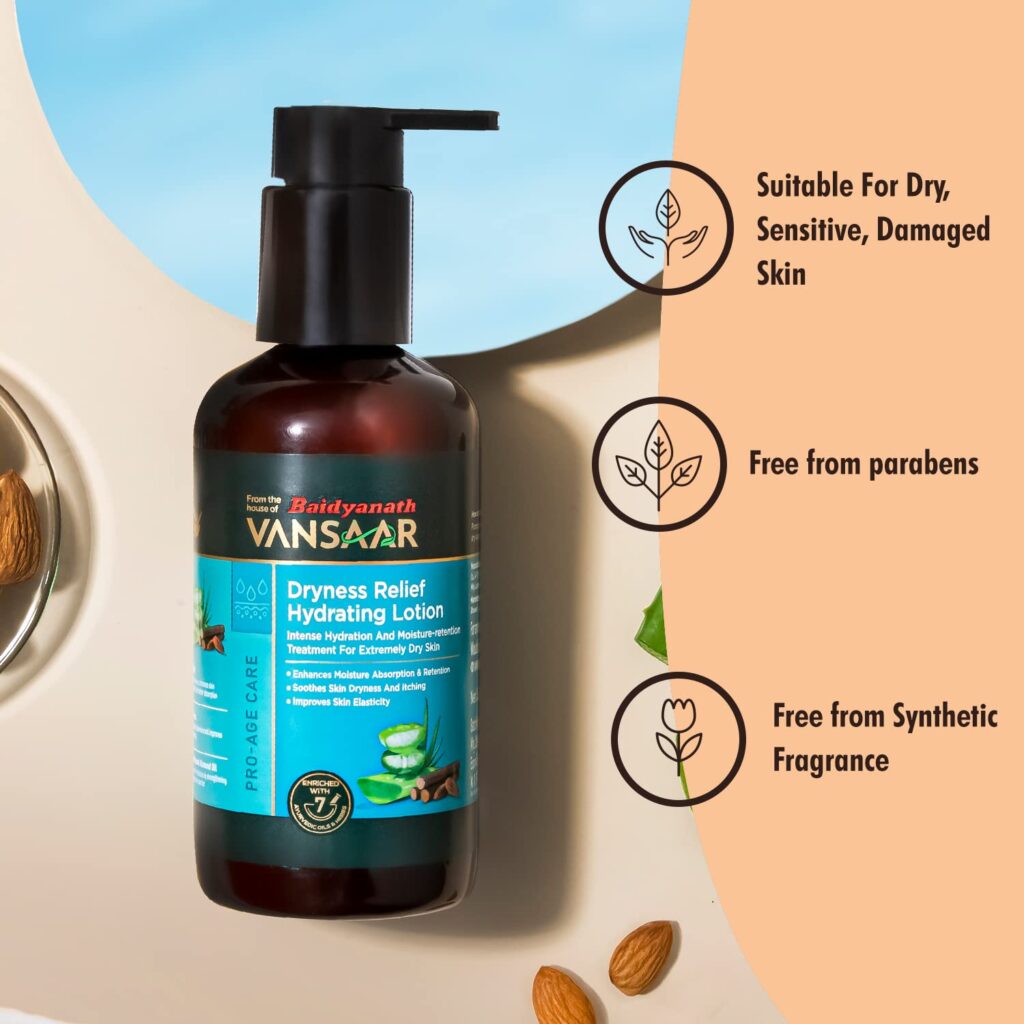 Baidyanath Vansaar Dryness Relief Hydrating Lotion – 200ml For water retention, Intense dryness relief  V