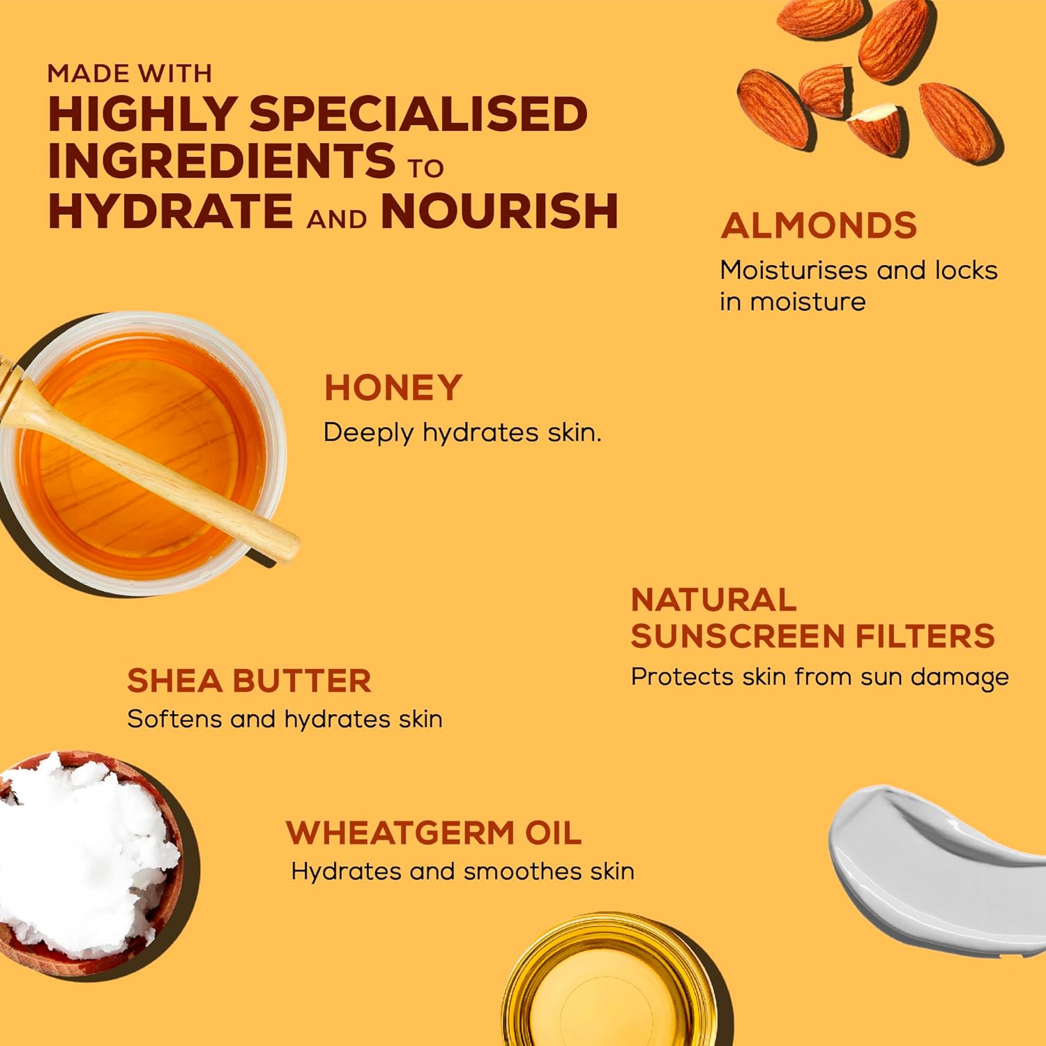 Joy Honey & Almonds Advanced Nourishing Lightweight Body Lotion 300ml x 2