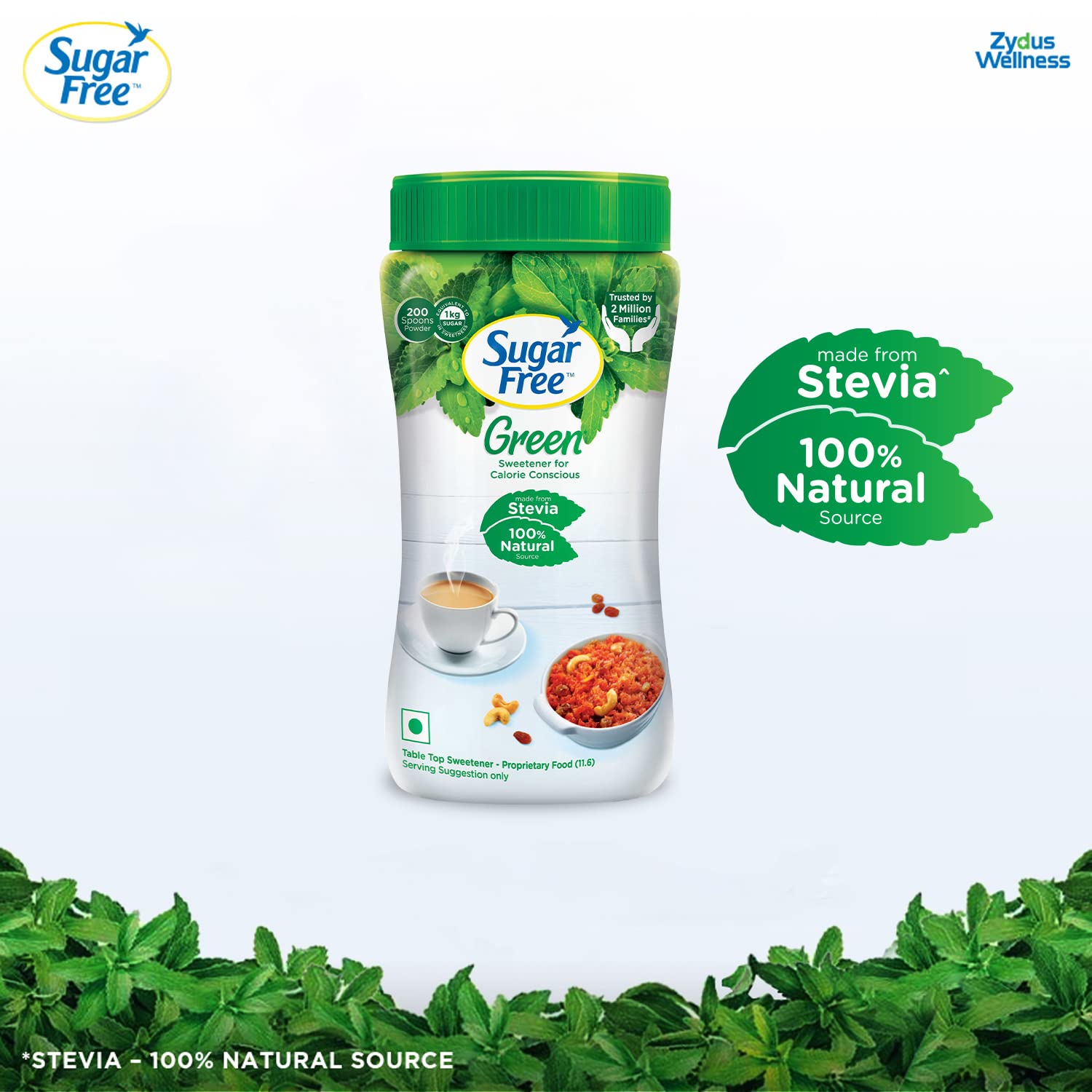 Sugar Free Green Stevia Jar, 200 g