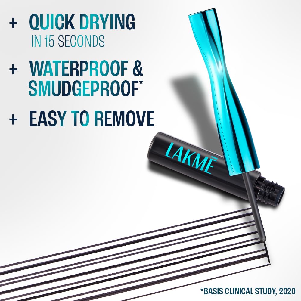 LAKME 9to5 Eyeconic Waterproof Liquid Eyeliner, Intense Black, 4.5 ml
