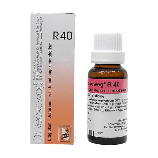 Dr Reckeweg R 40 Homeopathic 22 ml Drops for blood-sugar Diabetes
