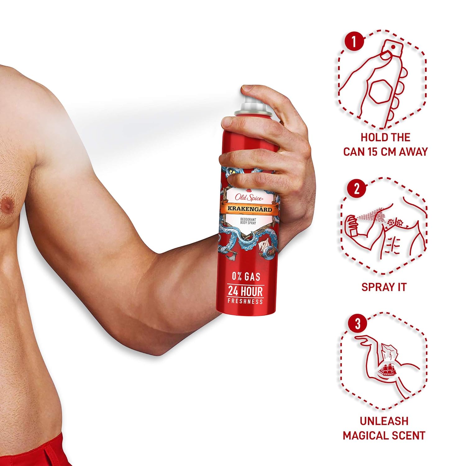 Old Spice Lionpride No Gas Deodorant Body Spray Perfume for Men, 140 ml