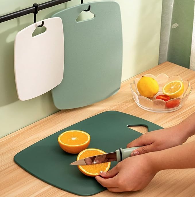 Chopping Board Set of 3 – BPA Free Plastic Cutting Boards | Non-Slip, Dishwasher Safe, Easy Grip Handle & Hanging Hole for Meat, Vegetables & Fruits Cutting Boards for Kitchen