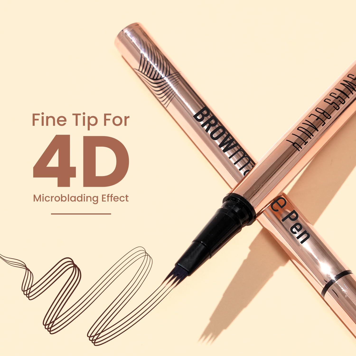 Swiss Beauty BROWmance Pen | Fills In Sparse Hair | 8-Hour Stay | Waterproof | Shade- 03 Dark Brown | 1ml