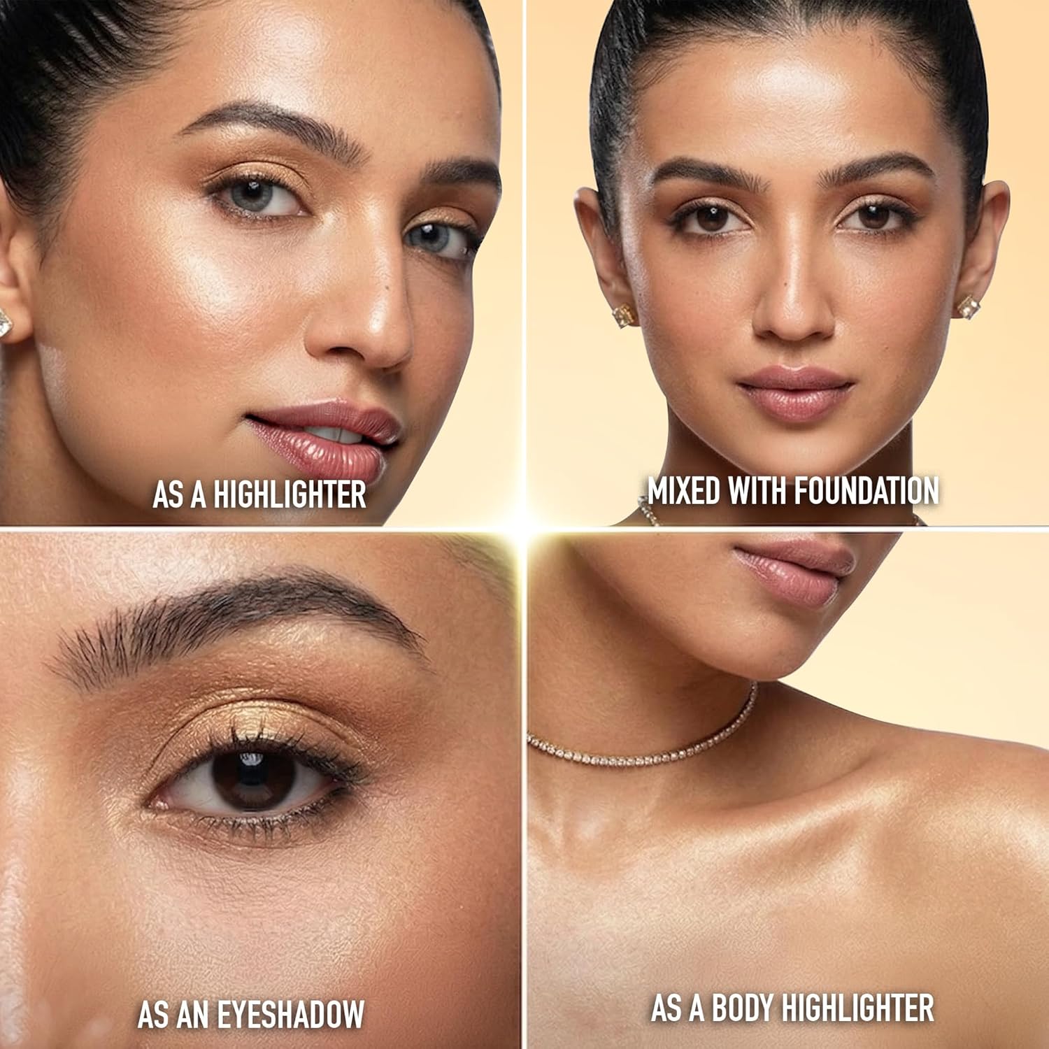 RENEE Yours Truly Strobe Cream for Face | 3 in 1 Highlighter Primer Moisturiser | Glow Cream, Lightweight, Non Sticky | Hydrating Dewy Skin Finish With Peptides | For All Skin Types | Gold - 30g