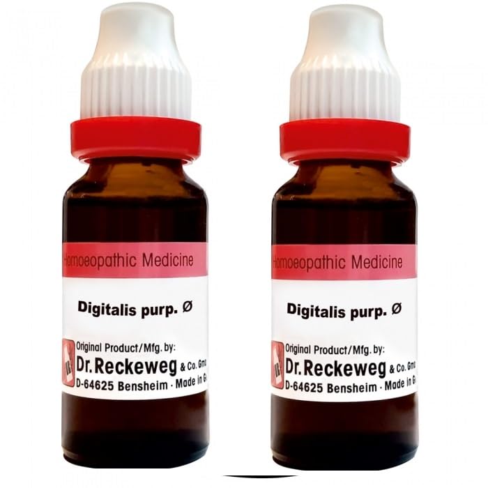 Dr Reckeweg Digitalis Purpurea Mother Tincture (Q) 20ml for kidney disorders swelling (pack of 2)