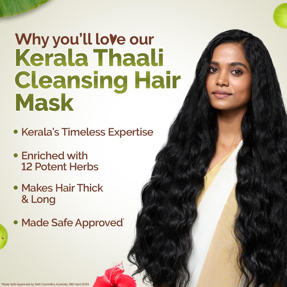 Mamaearth Kerala Thaali Cleansing Hair Mask with Power of 12 Herbs for Thick & Long Hair - 200 gm