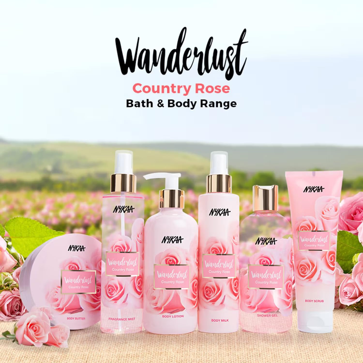 Nykaa Wanderlust Bath and Body Country Rose Fragrance Mist, 200 Ml| Body Mist For Women|