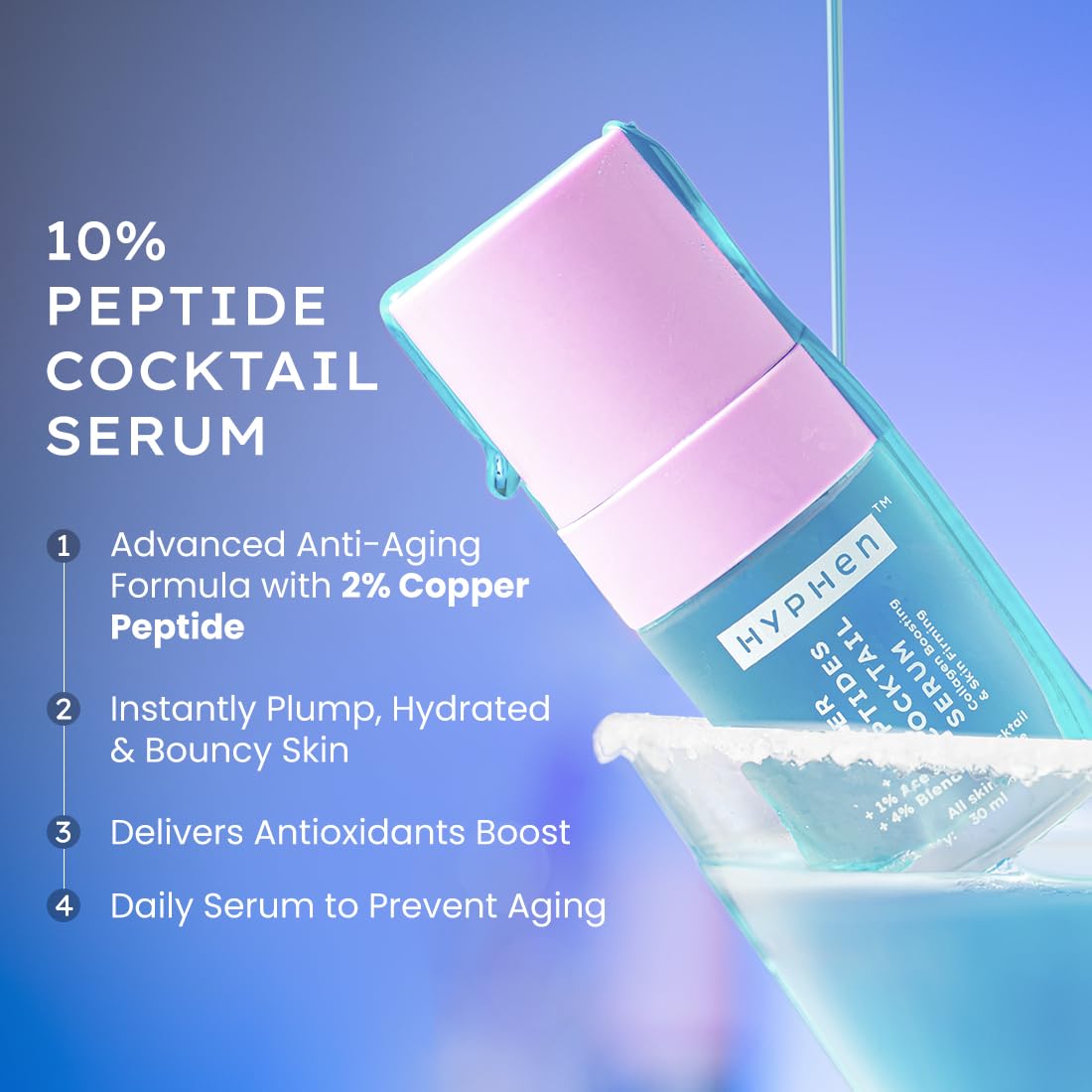 Hyphen Power 10% Power Peptide Cocktail Anti-Aging Serum with 2% Copper Peptide - 30ml