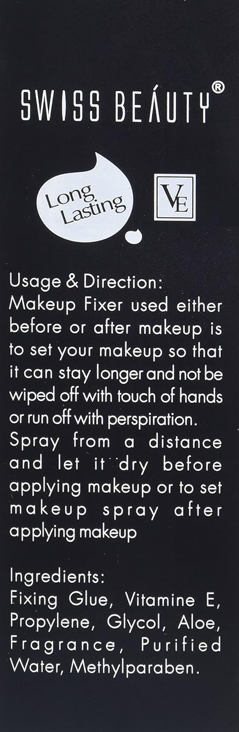 Swiss Beauty Long lasting Misty Finish Professional Makeup Fixer Spray for Face makeup | With Aloe Vera and Vitamin- E | Light weight, quick dry makeup Setting spray |50 ML|