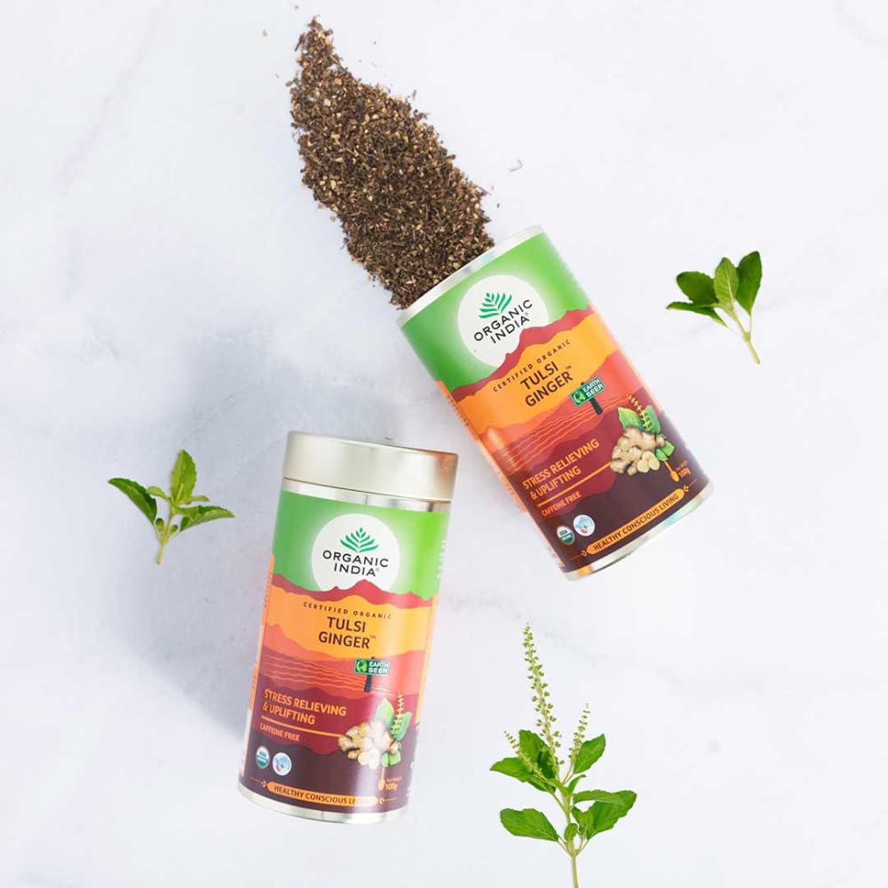 A TATA Product - Organic India Tulsi Ginger Tea - 100g