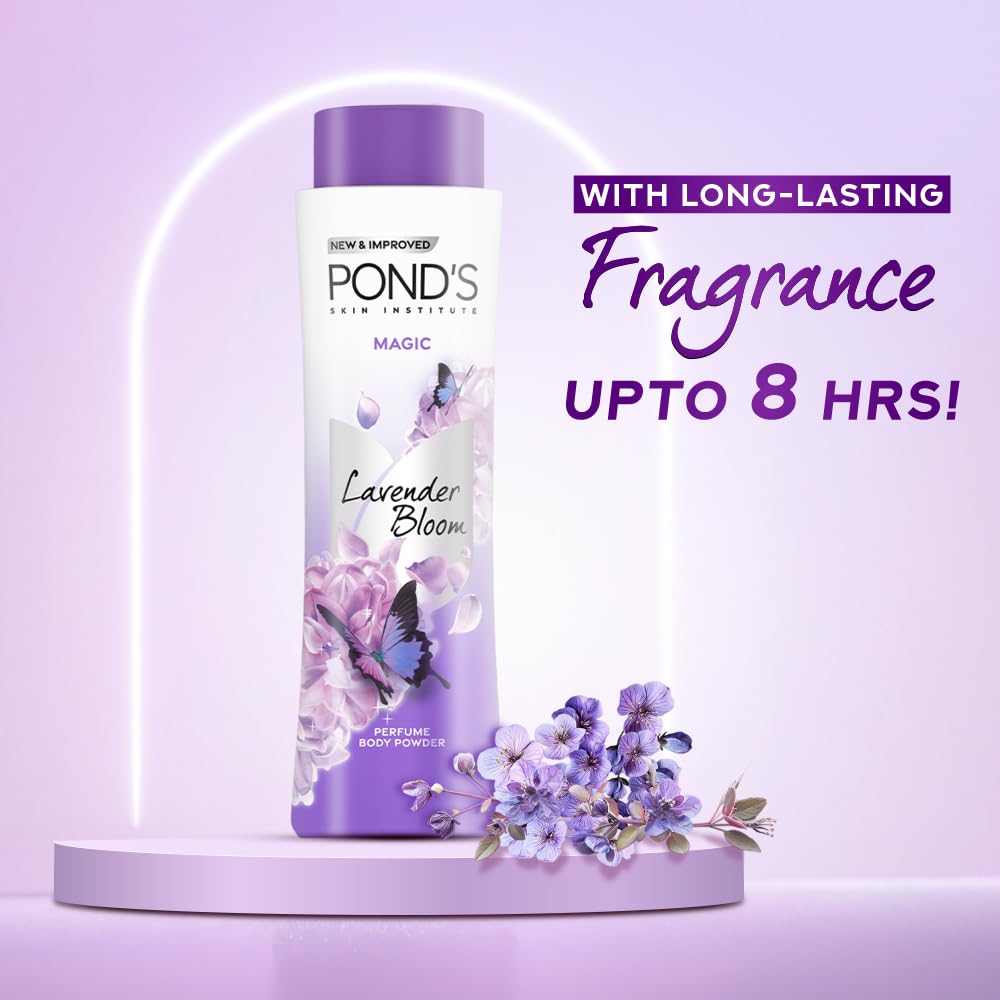 POND'S Magic Floral Perfumed Powder With Glow-boosting Vitamin B3 For Women| Crafted With Superfine Minerals For Smooth Texture|