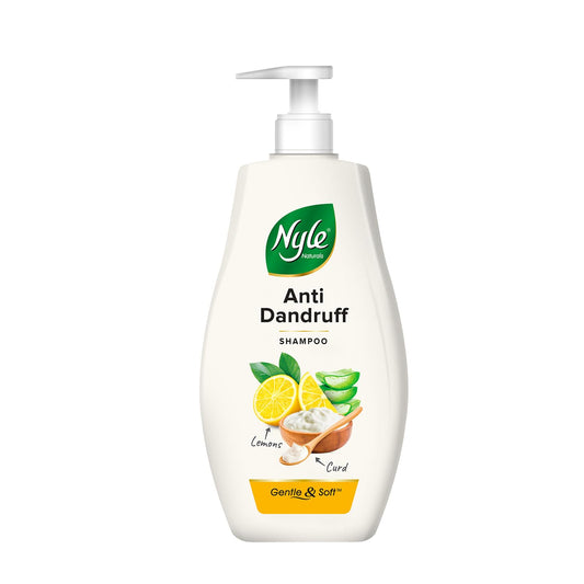 Nyle Naturals Anti Dandruff Shampoo 800ml | Enriched with Curd and Lemon for Fresh, Clear Scalp, Effective Flake Control | Mild Formula for Everyday Use