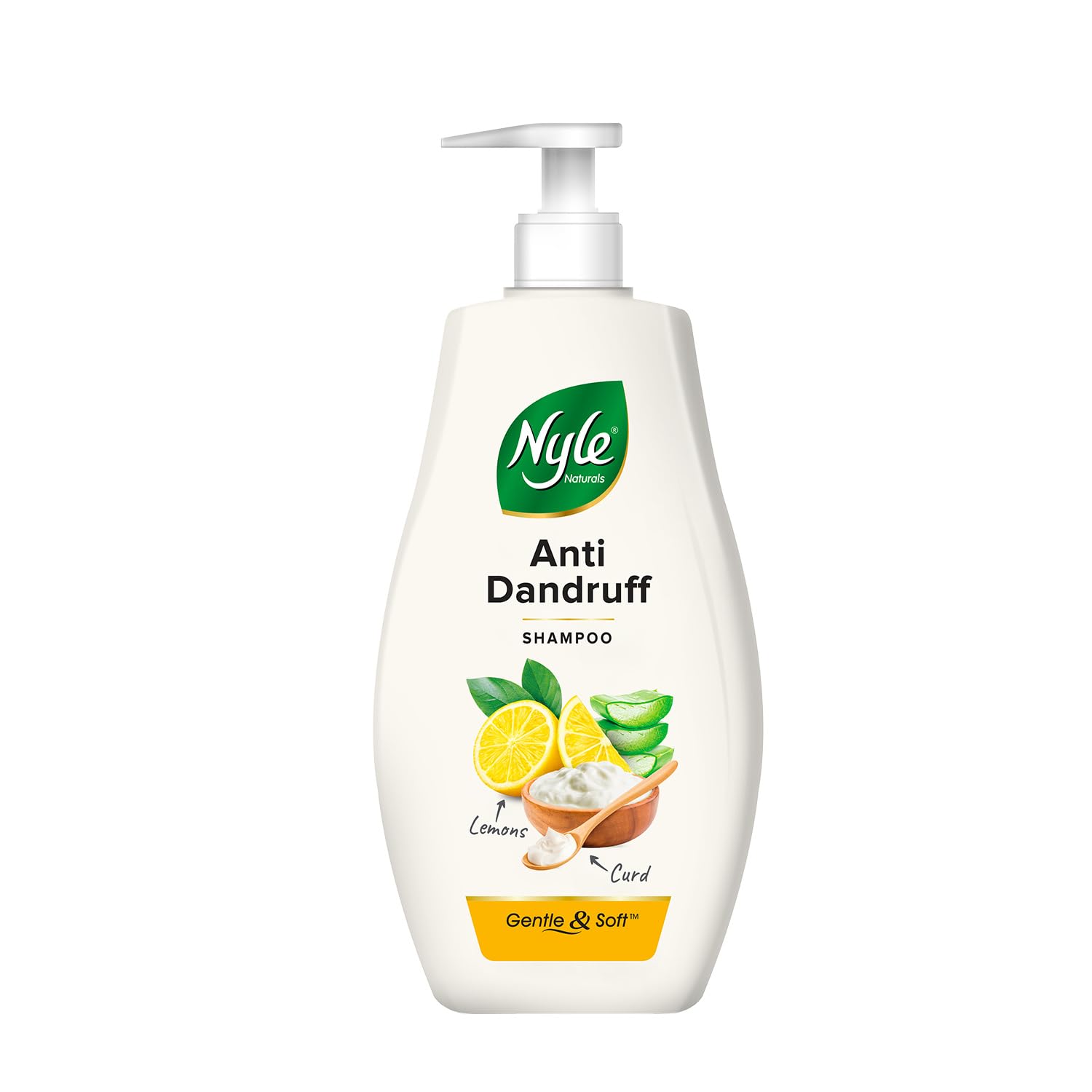 Nyle Naturals Anti Dandruff Shampoo|For Dandruff Free Hair |Enriched With Curd & Lemon |Gentle & Soft Shampoo For Men & Women, 1L