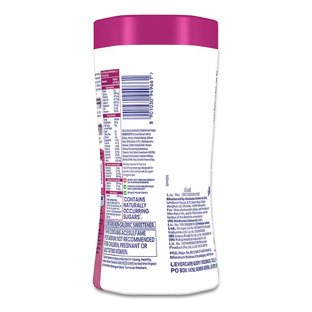 Horlicks Women's Plus Caramel Nutrition Drink 400 g Jar, Nutrition for strong Bones with 100% daily Calcium & Vitamin D - No Added Sugar