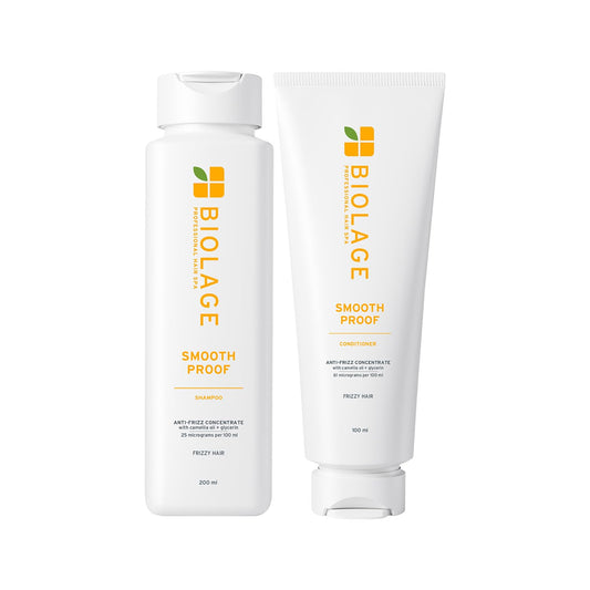 Biolage Smoothproof Professional 2-Step Combo | Shampoo 200ml + Conditioner100ml Up to 72HR Frizz Control| With Camellia Oil & Glycerin| For Women and Men| Vegan & Cruelty-Free