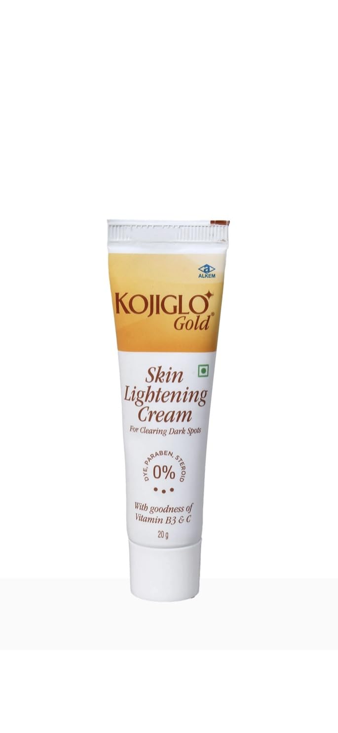 Kojiglo Gold Skin Lightening Cream (20gm) For Dark Spots, Skin Brightener