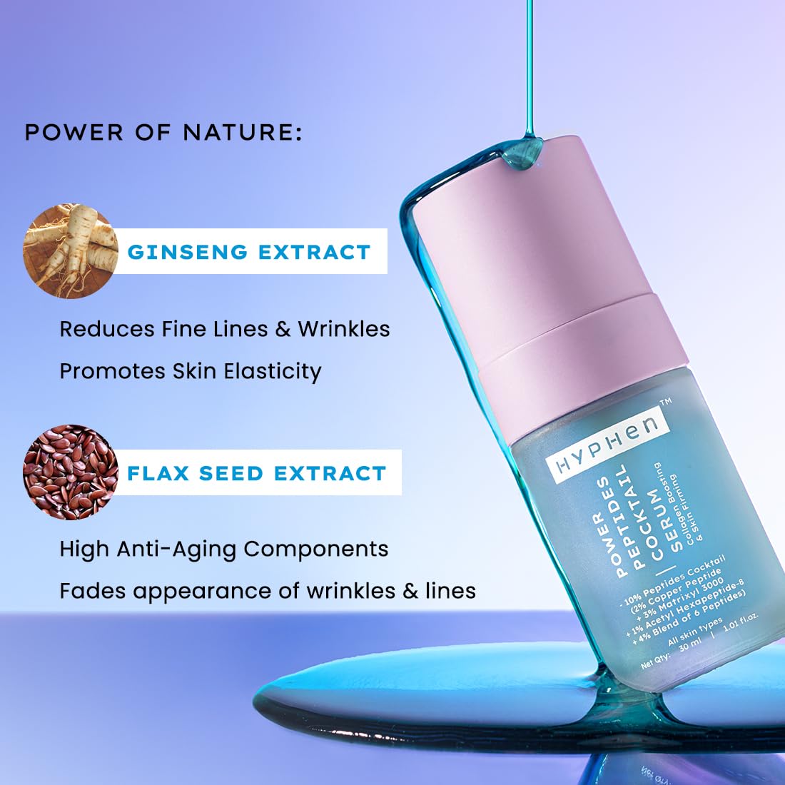 Hyphen Power 10% Power Peptide Cocktail Anti-Aging Serum with 2% Copper Peptide - 30ml