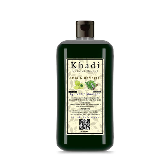 Khadi Natural Herbal Amla & Bhringraj Shampoo for Men Women 500ml
