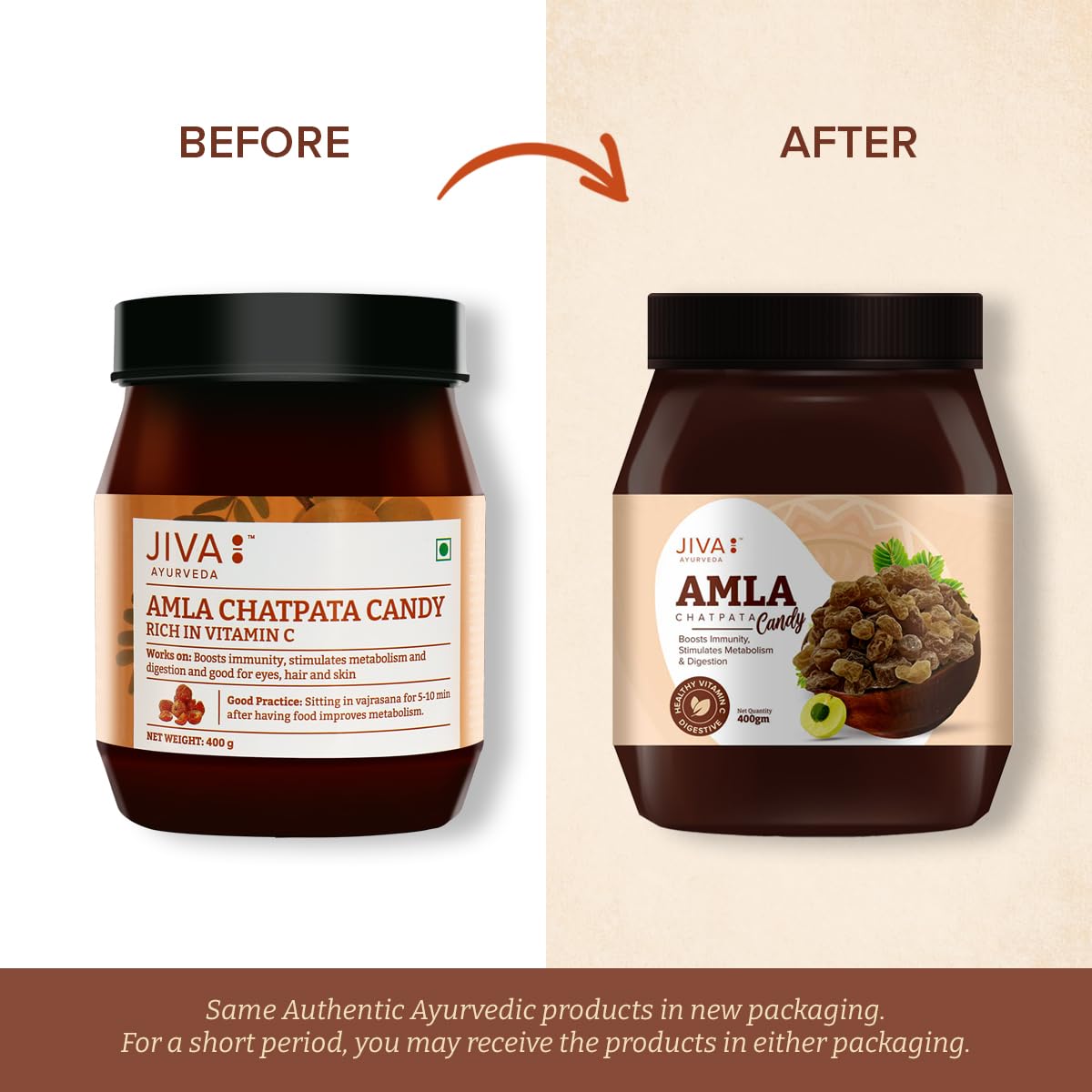 Jiva Ayurveda Chatpata Amla Candy – 400 g For Digestion, immune system, Stimulating Metabolsim