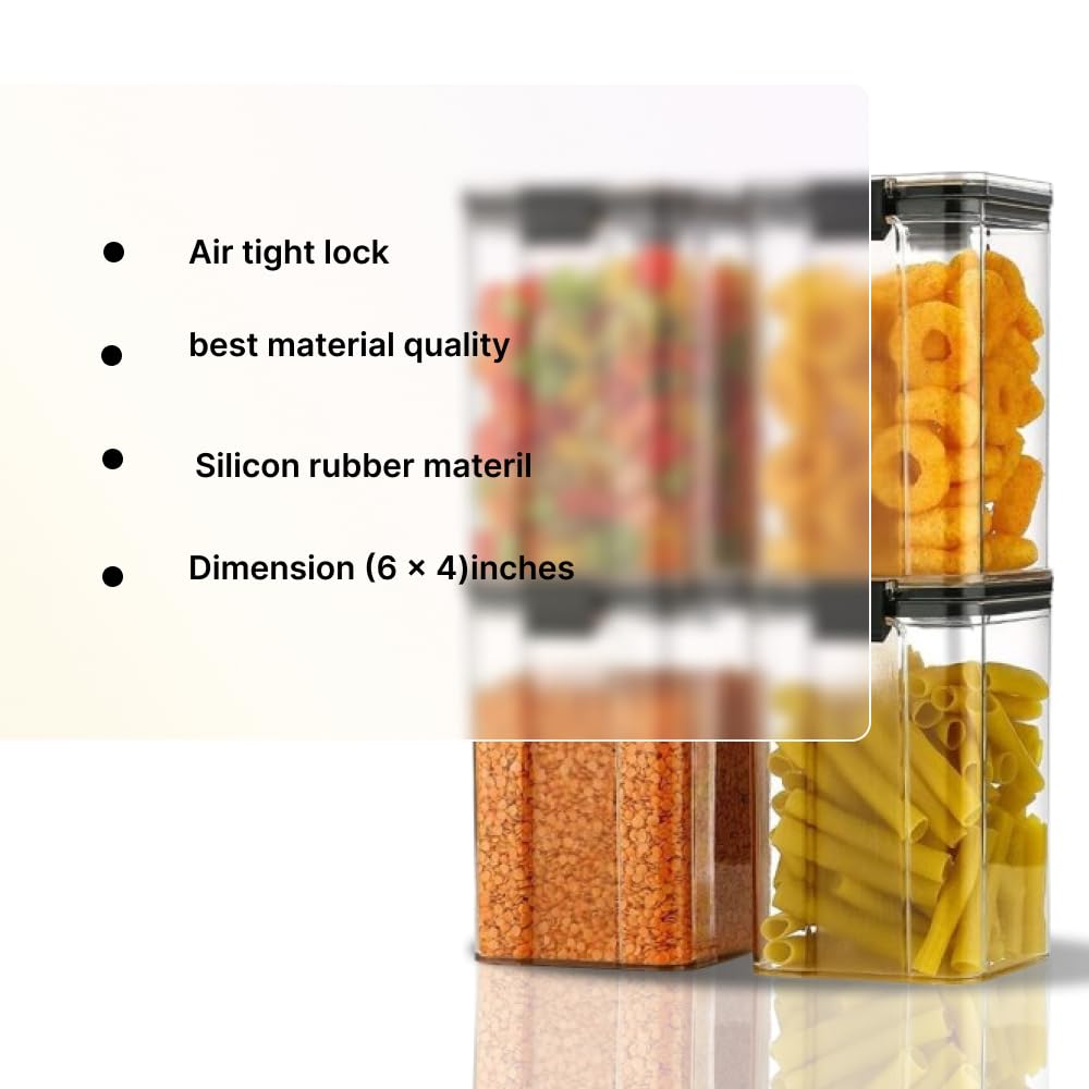 Airtight Nuts Storage Containers – Big Size Plastic Dal Container Set for Kitchen Storage