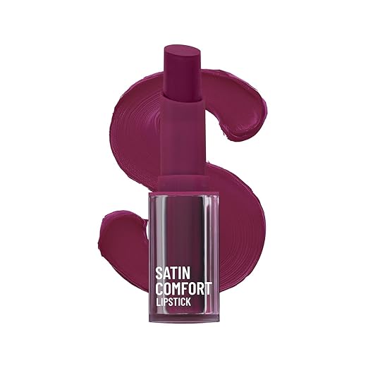 Swiss Beauty Satin Comfort Lipstick | Ultra-Hydrating | Highly Pigmented | Smooth Glide | Satin Matte Finish | One-Swipe Application | Shade- 15 Old Cherry, 3gm