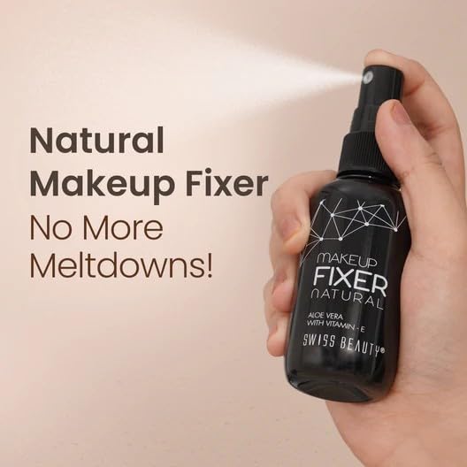 Swiss Beauty Long lasting Misty Finish Professional Makeup Fixer Spray for Face makeup | With Aloe Vera and Vitamin- E | Light weight, quick dry makeup Setting spray |50 ML|