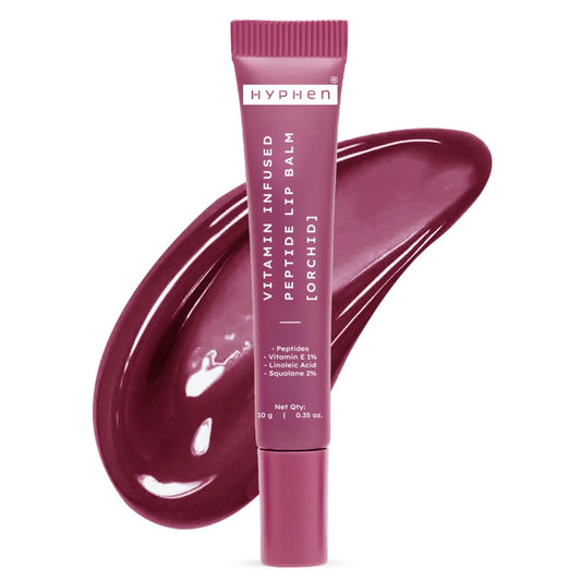 Hyphen Tinted Lip Balm ,Brightens Dark & Dry Lips - 1% Vitamin E, Peptide & Squalane - Orchid, Mauve (10g)