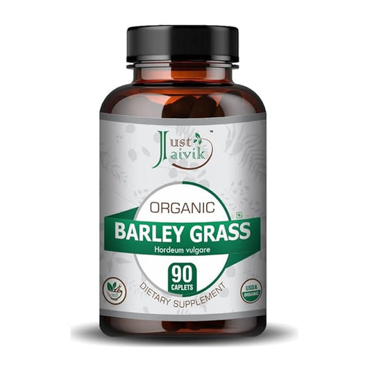 Just Jaivik Organic Barley grass Tablets – 750mg (90 Tablets) For immunity, Weight Loss
