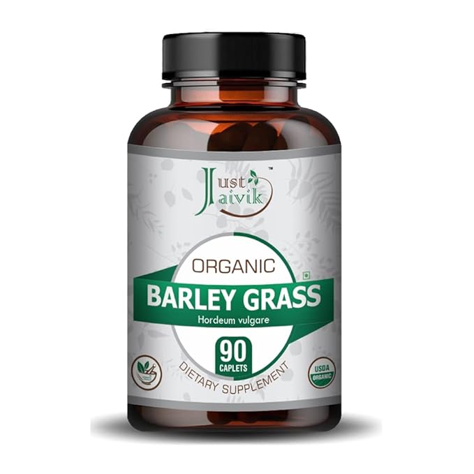 Just Jaivik Organic Barley grass Tablets – 750mg (90 Tablets) For immunity, Weight Loss