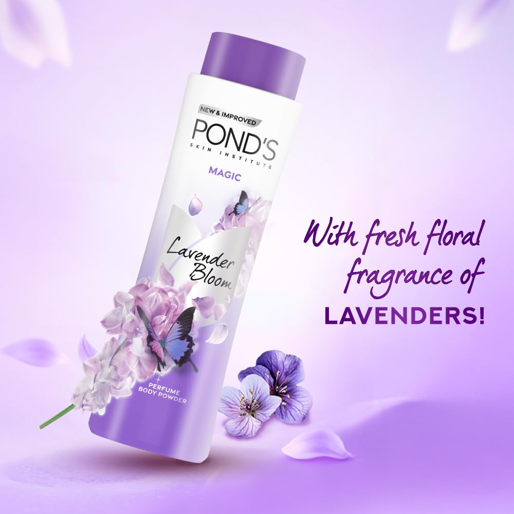 POND'S Magic Floral Perfumed Powder With Glow-boosting Vitamin B3 For Women| Crafted With Superfine Minerals For Smooth Texture|