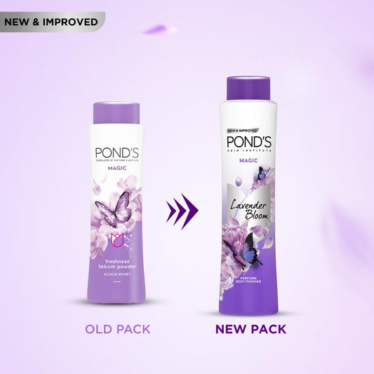POND'S Magic Floral Perfumed Powder With Glow-boosting Vitamin B3 For Women| Crafted With Superfine Minerals For Smooth Texture|